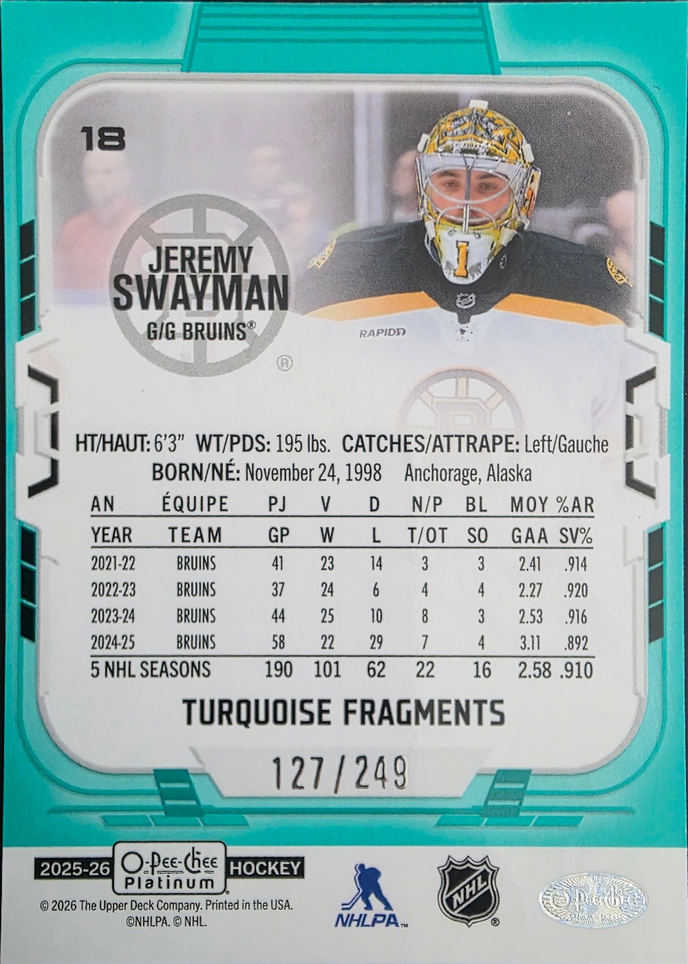 Jeremy Swayman back