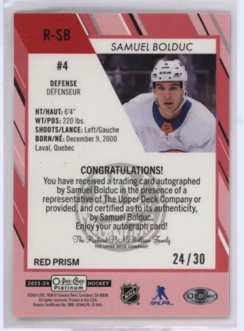 Samuel Bolduc back