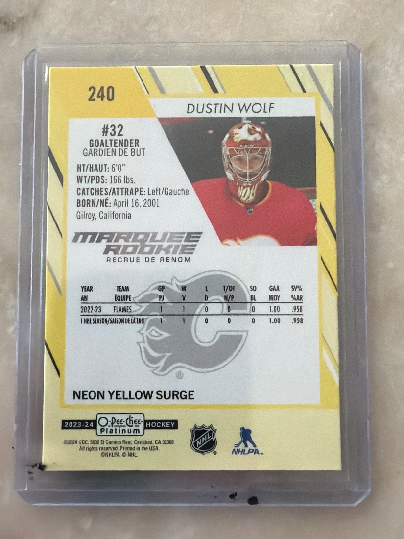 Dustin Wolf back